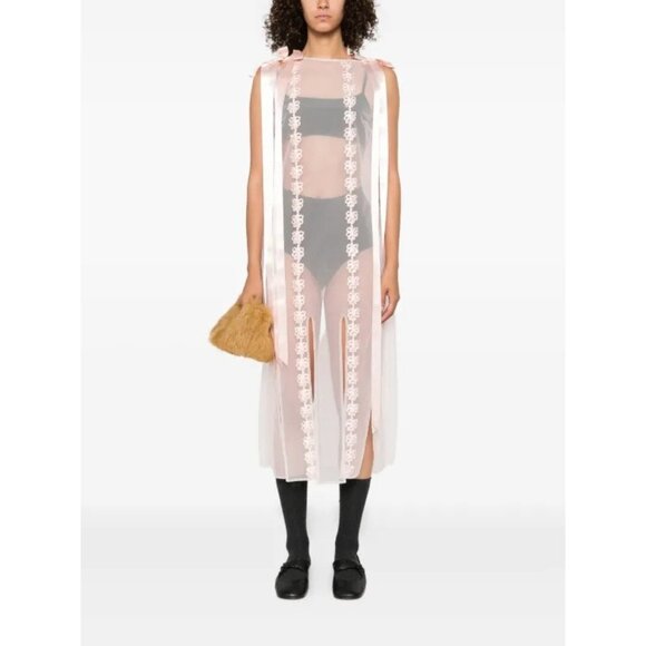 Simone Rocha Dresses & Skirts - Simone Rocha pale pink ribbon-trimmed sleeveless midi dress size US 0 NWOT